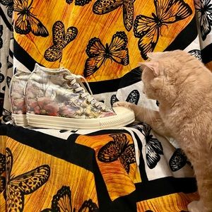 RARE Converse All Star LUX Floral Wedge Sneakers